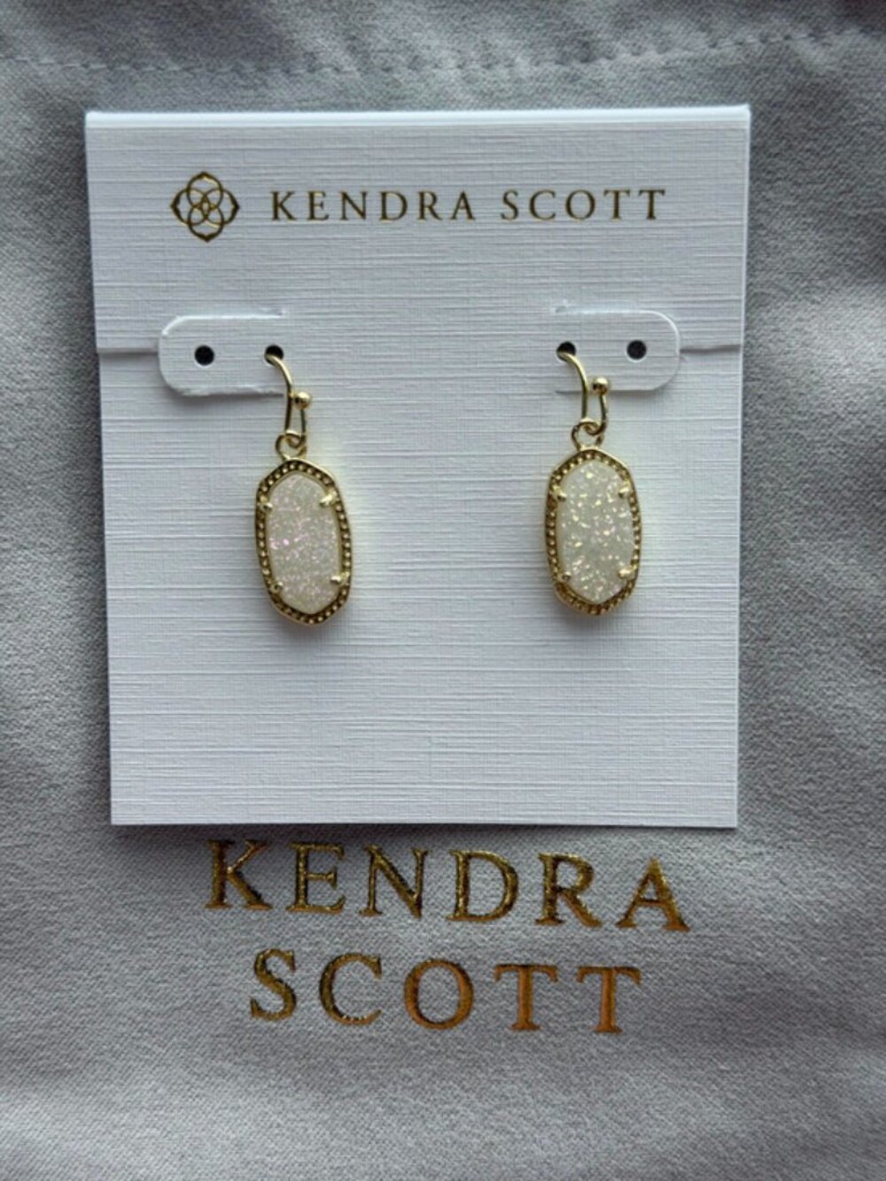 Kendra Scott White Pendant Earrings